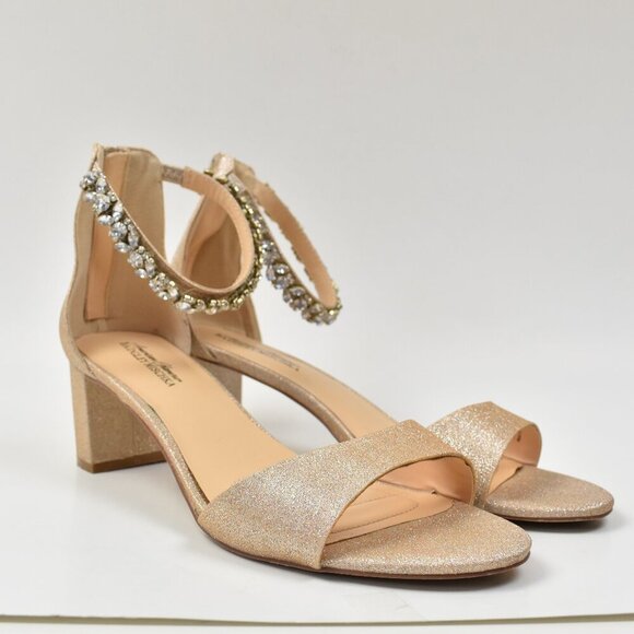 Badgley Mischka American Glamour Catalina Open Toe Block Heel - 12 - Picture 4 of 15